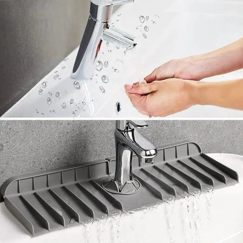 Silicone Kitchen Faucet Mat And Sponge Holder Wall Mounted