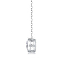 Round Cross Moissanite Pendant Necklace in Sterling Silver