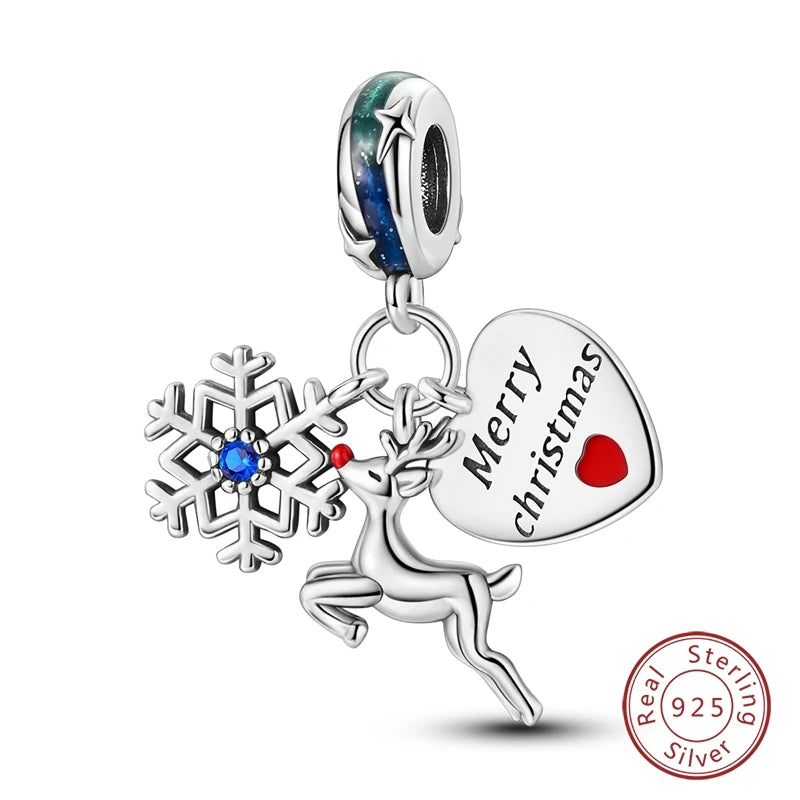 Sterling Silver Christmas Charm Santa