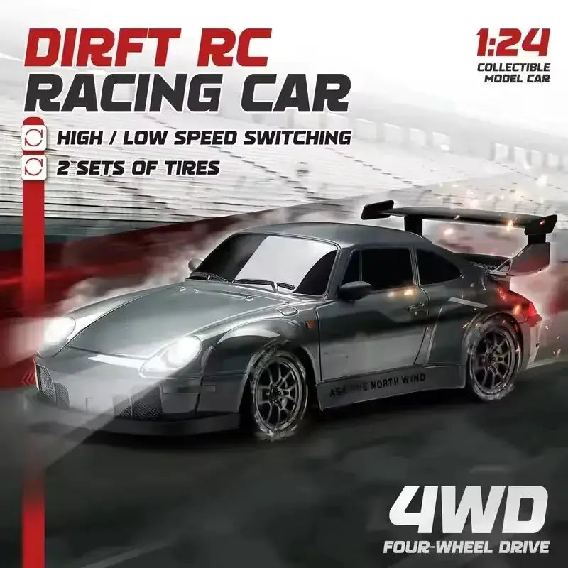 Oike 4WD Remote Control Drift Car 1:24 Mini Remote Control Racing Car Model 2.4G Radio High Speed 4X4 RC Car Vehicle Toy