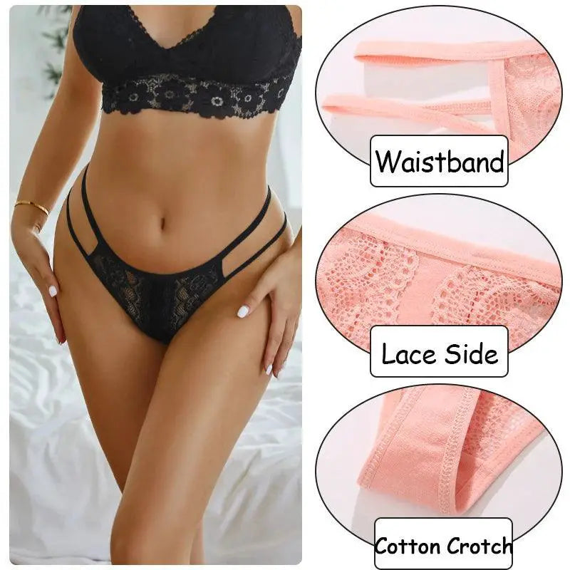 Lace Waist Belt Thong Panties for Seductive Comfort