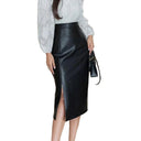 Slim Leather Skirt for Office Workwear