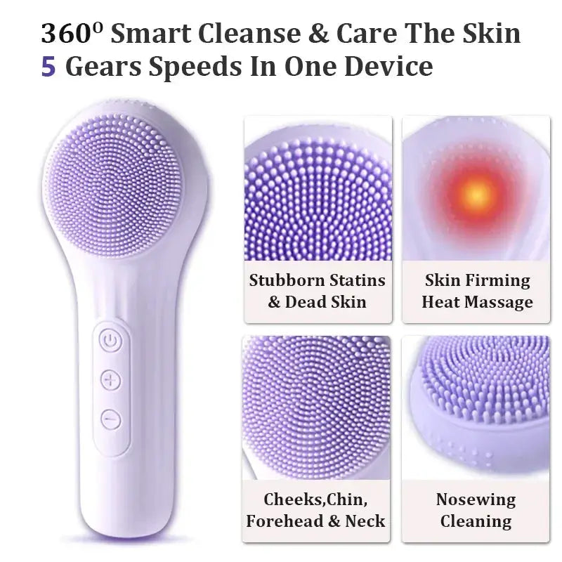 Sonic Waterproof Facial Cleansing Brush For All Skin Types