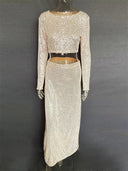 Sequin Maxi Skirt: Glamorous High Waist Glitter Elegance