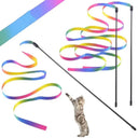 Rainbow Strips Cat Teaser Wand - Fun Interactive Toy