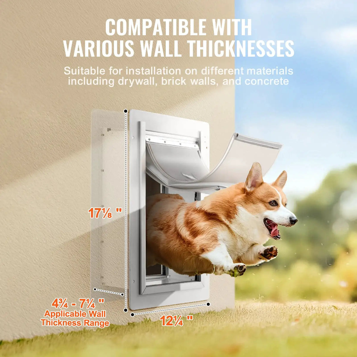 Weatherproof Metal Pet Door With Lock — product view 4