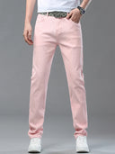 Four Season New Men's Yellow Jeans Fashion Business Casual