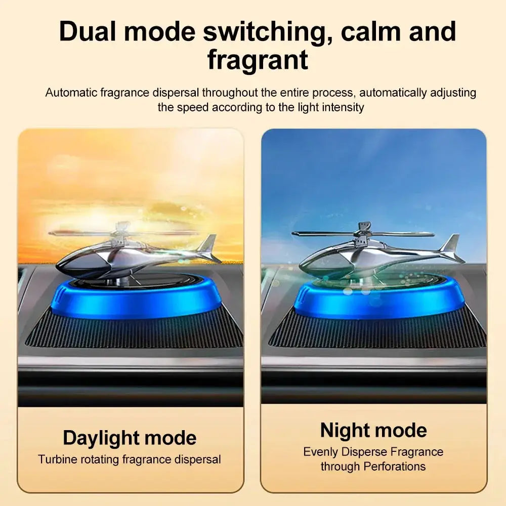 Solar Fragrance Car Air Freshener Helicopter Aroma Diffuser