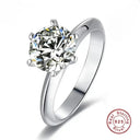 Moissanite Ring in Sterling Silver Classic 925 sterling silver