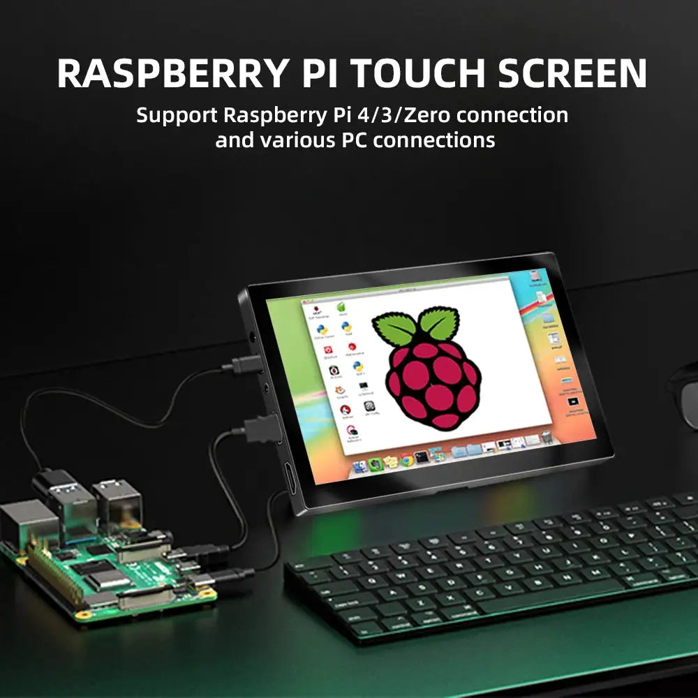 7" Touch Portable Monitor 1024X600 HDMI TN 5-Point Capacitive Touch Screen LCD Display for Raspberry Windows Gaming Monitor