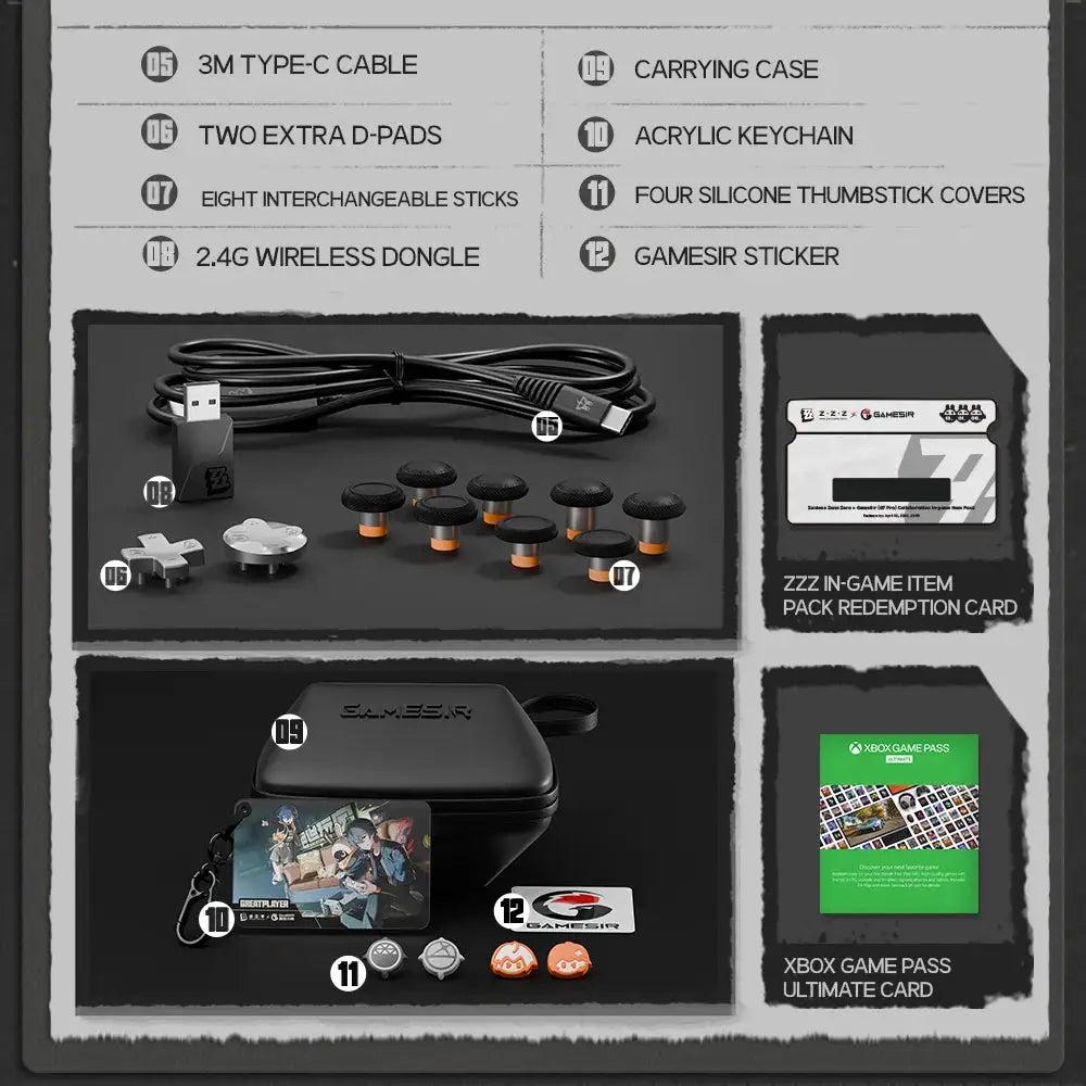 GameSir G7 Pro Zenless Zone Zero Xbox Wireless Controller Bluetooth Gamepad With Charging Dock, TMR Joytick, Hall Effect Trigger, Swappable Faceplate