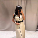 Flattering Patchwork Midi Dress for Women