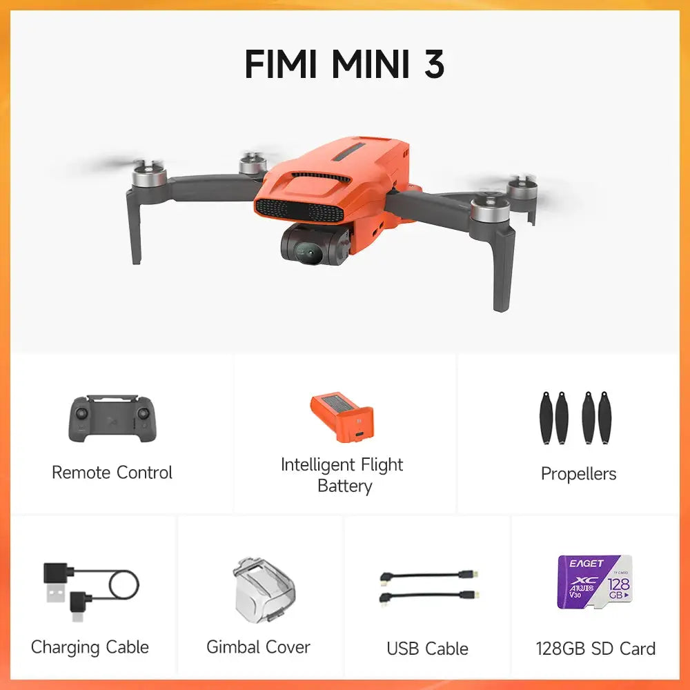 FIMI MINI 3 AI Super Night Video Drone with 4K Professional Camera 1/2 Inch Stacked CMOS Sensor Under 245g Quadcopter