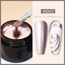 Metallic Gel Nail Polish Kit: Gold Silver Mirror Effects