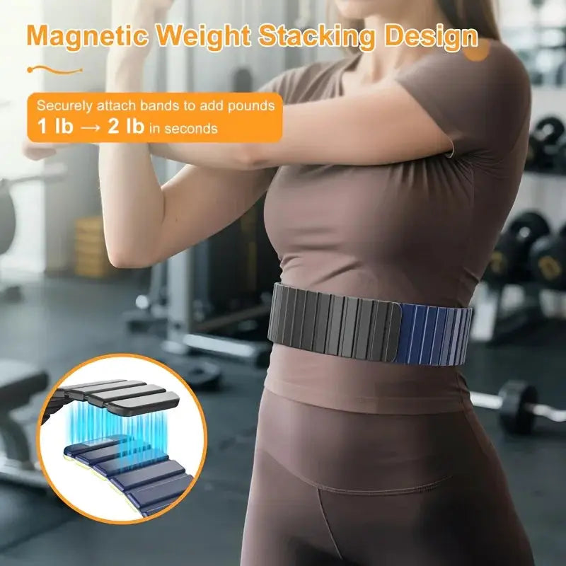 New Magnetic Wrist Weights, 1 Kg Ankle Weights for Women Men, 2 Pack Stackable, Ideal for Jogging/Yoga & More, Great Gift Idea