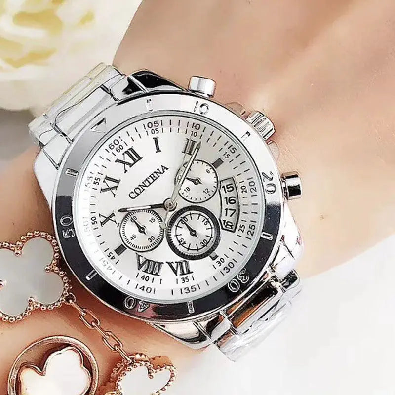 Luxurious Steel Bracelet Watch For Women Quartz Timepiece