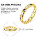 Ring Sterling Silver Sparkling Gold