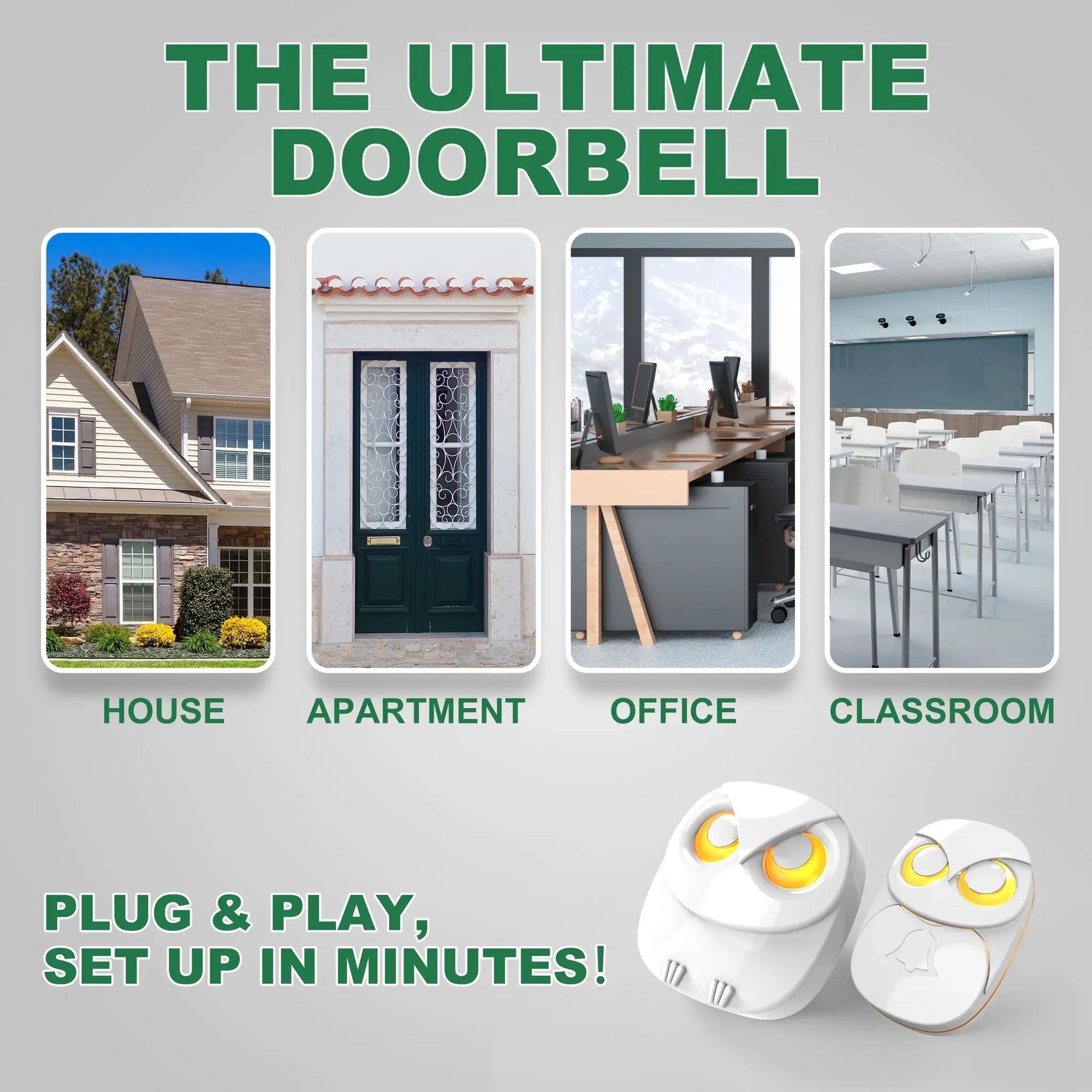 HTZSAFE Wireless Doorbell Chime - 300 meters Long Range Wireless doorbell waterproof outdoor Home Intelligent Door Bell Chime by stepyours.com