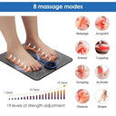 EMS Electric Foot Massager Pad Portable Rechargeable 19 Levels 8 Modes Muscle Stimulator for Pain Relief Blood Circulation Home Office Travel