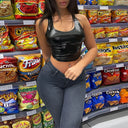Stretch Skinny Denim Jeans for Women Mid Waist Blue Retro