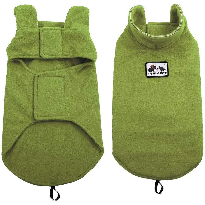 Warm Reflective Dog Coat for Night Walks — Green