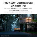 Clear 2.5K Dash Cam for Rideshare Pros