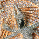 Two Tone Iced Sunburst Pendant