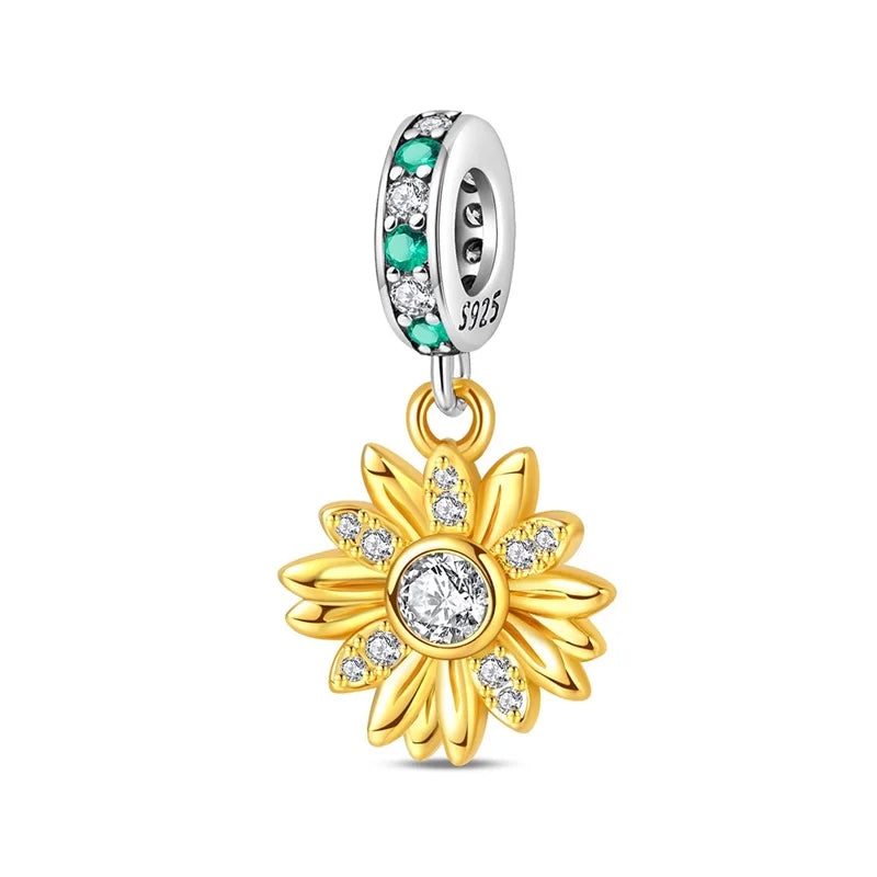 Charm Beads Sterling Silver Golden