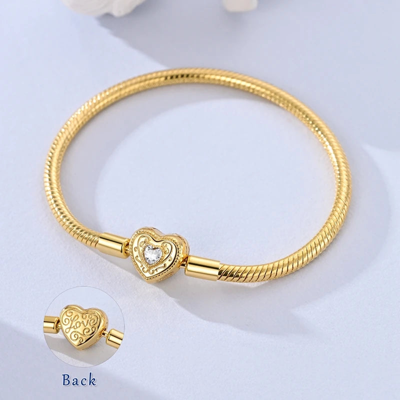 Sterling Silver Golden Love Bracelet