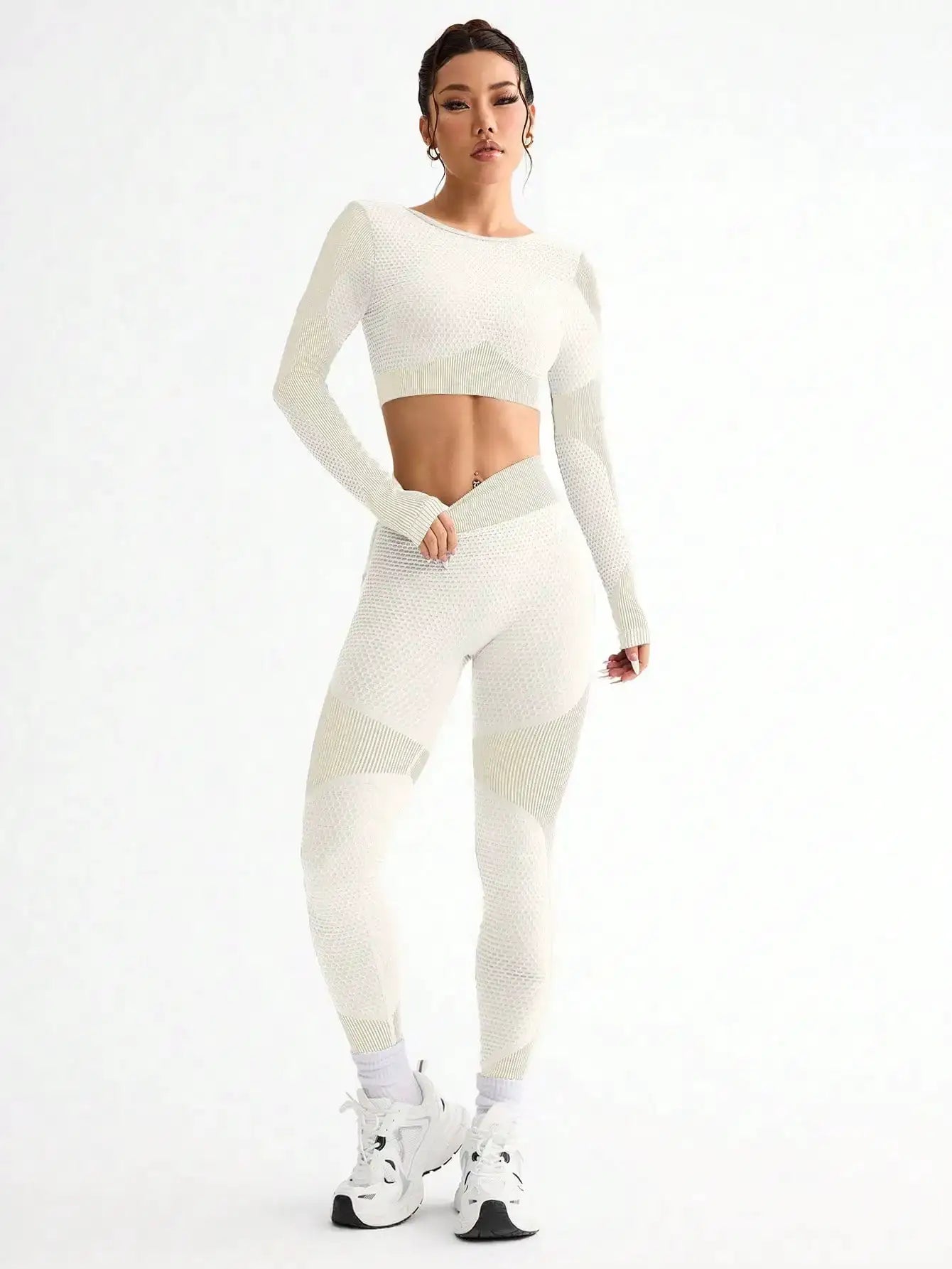 2pcs Hot-selling New Sports Tight Running Breathable Seamless Yoga Suit Women's Outdoor Fitness Suit Women's