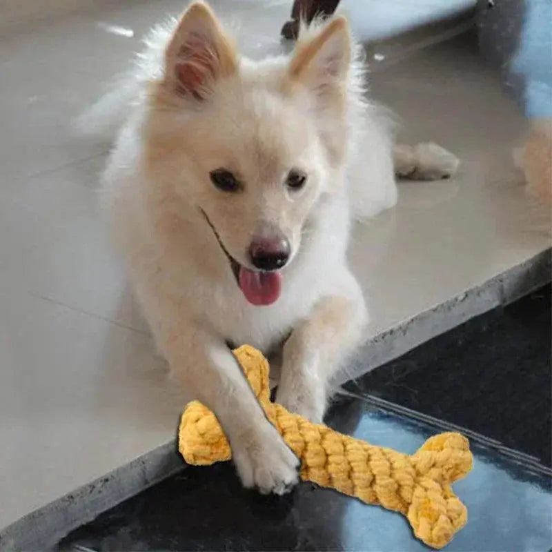 Cotton Bone Dog Chew Toy For Small And Large Dental Care
