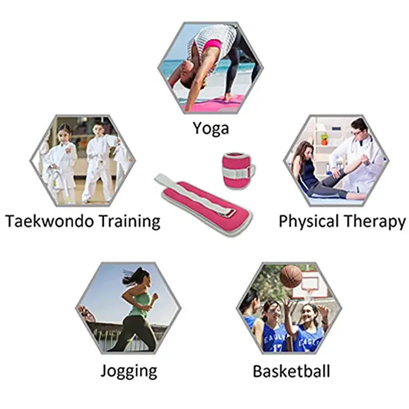 Hand Wrist Leg Arm Ankle Weights Exercise Equipment with Adjustable Straps for Walking Fitness Gym Yoga Pilates Aerobics
