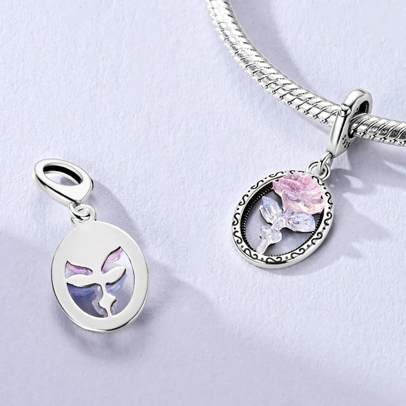 Sterling Silver Charm Beads Rose