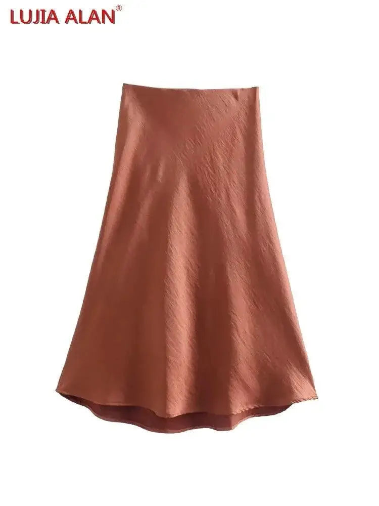 Flattering Satin Midi Skirt for Women — product view 9