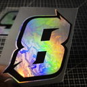 1pc Motorcycle Racing Number Stickers 0-9 - Iridescent Holographic Laser Effect, Waterproof
