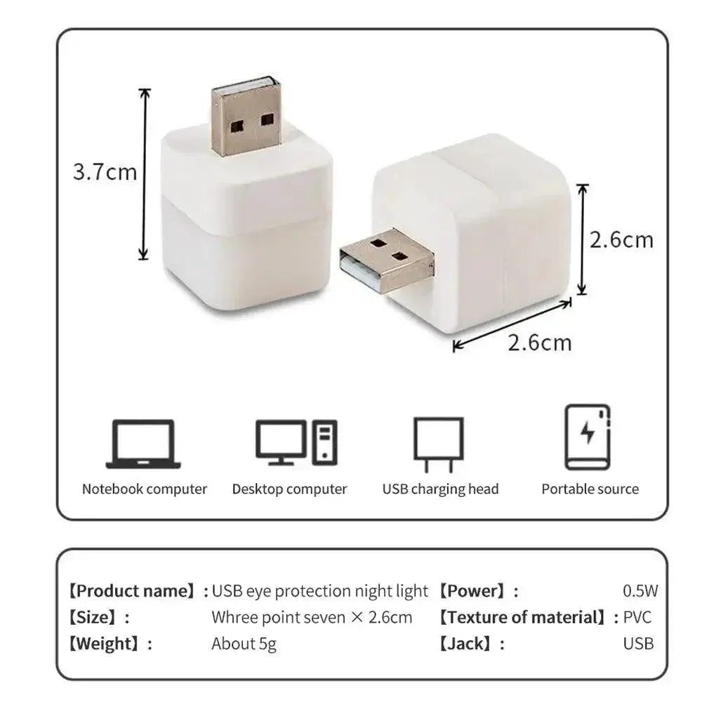 USB Night Light Compact Mini Lamp for Reading and Travel