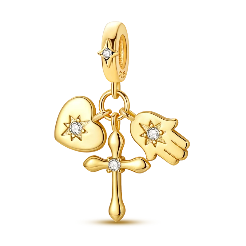 Golden Charm Bead Sterling Silver