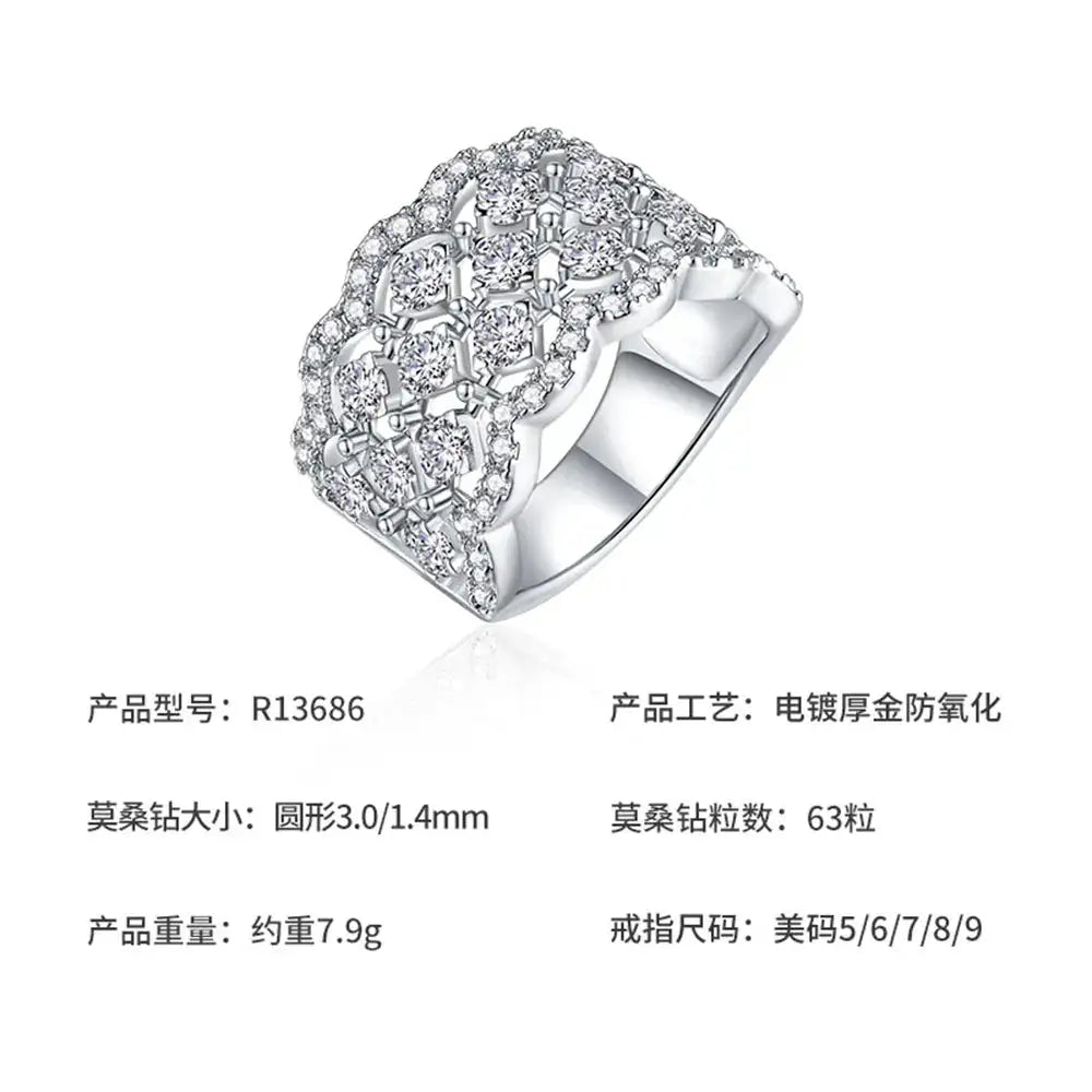 Sterling Silver Silver Moissanite Wavy Ring — product image 2