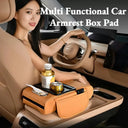 Car Armrest Pad - Raised Comfort And Cup Storage.