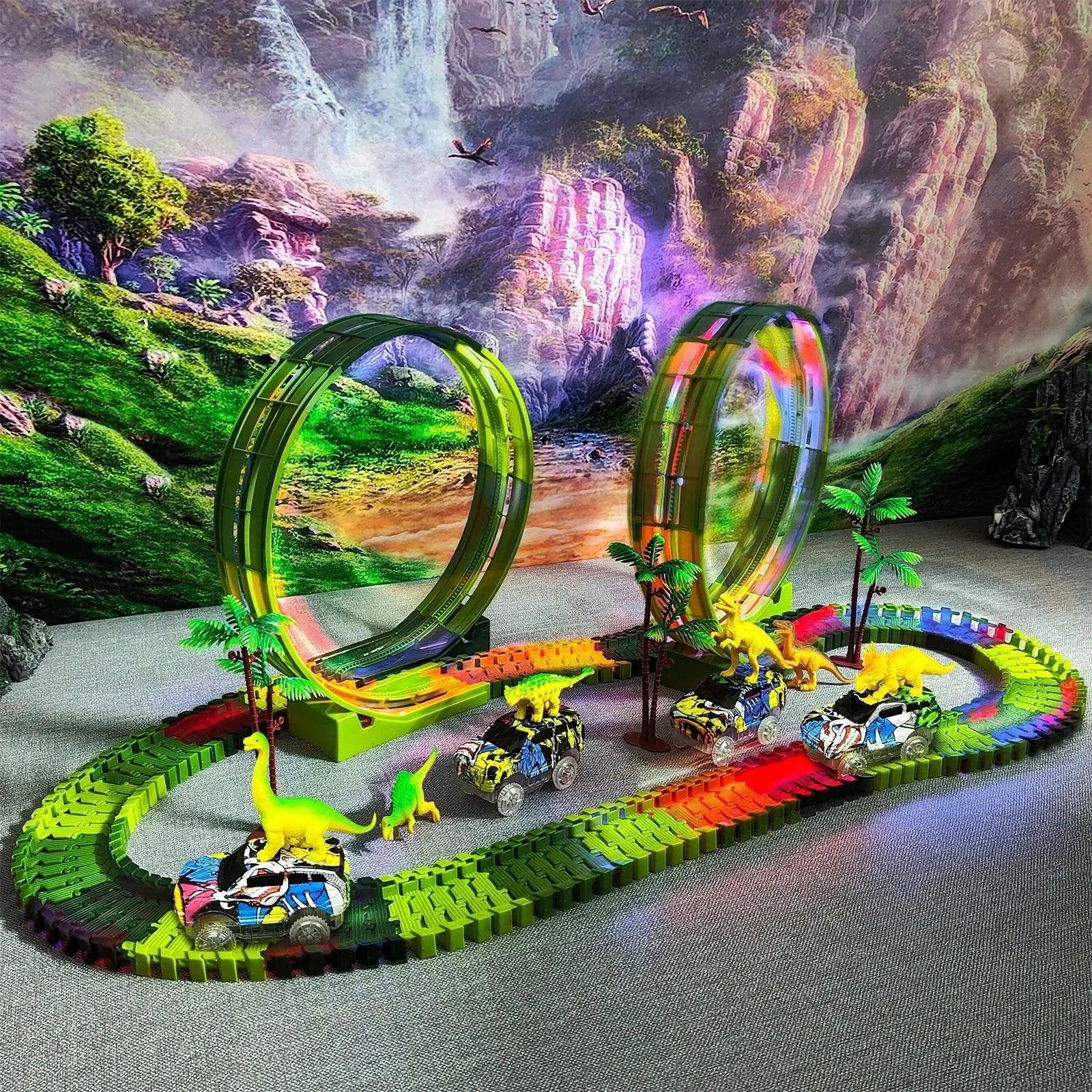 Climbing Dinosaur Track Adventure Playset Flexible Cars
