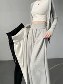 Women High Waist Sports Pants Slim Knit Trousers