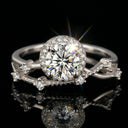Moissanite Ring in Sterling Silver Flowing