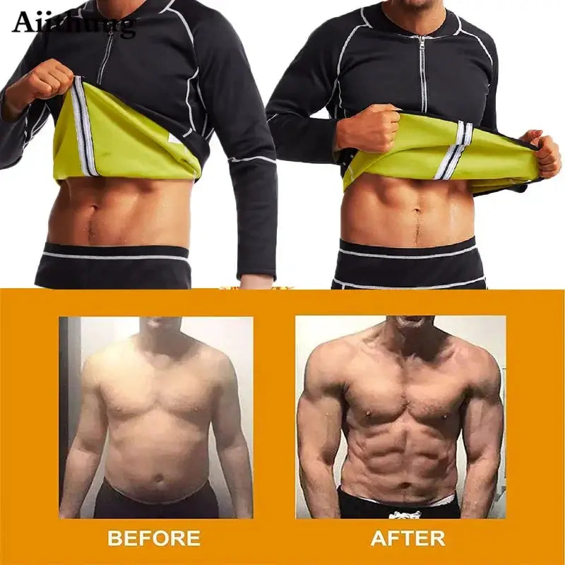 Mens Neoprene Sauna Suit For Weight Loss Thermal Shirt