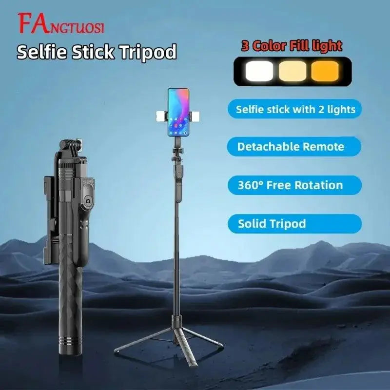 Wireless Selfie Stick Tripod With Led Light For Photos