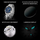 CADISEN New Men's Watches Mechanical Automatic Watch Men Japan MIYOTA 8215 Ceramic Bezel 10Bar Waterproof Wristwatch For Men