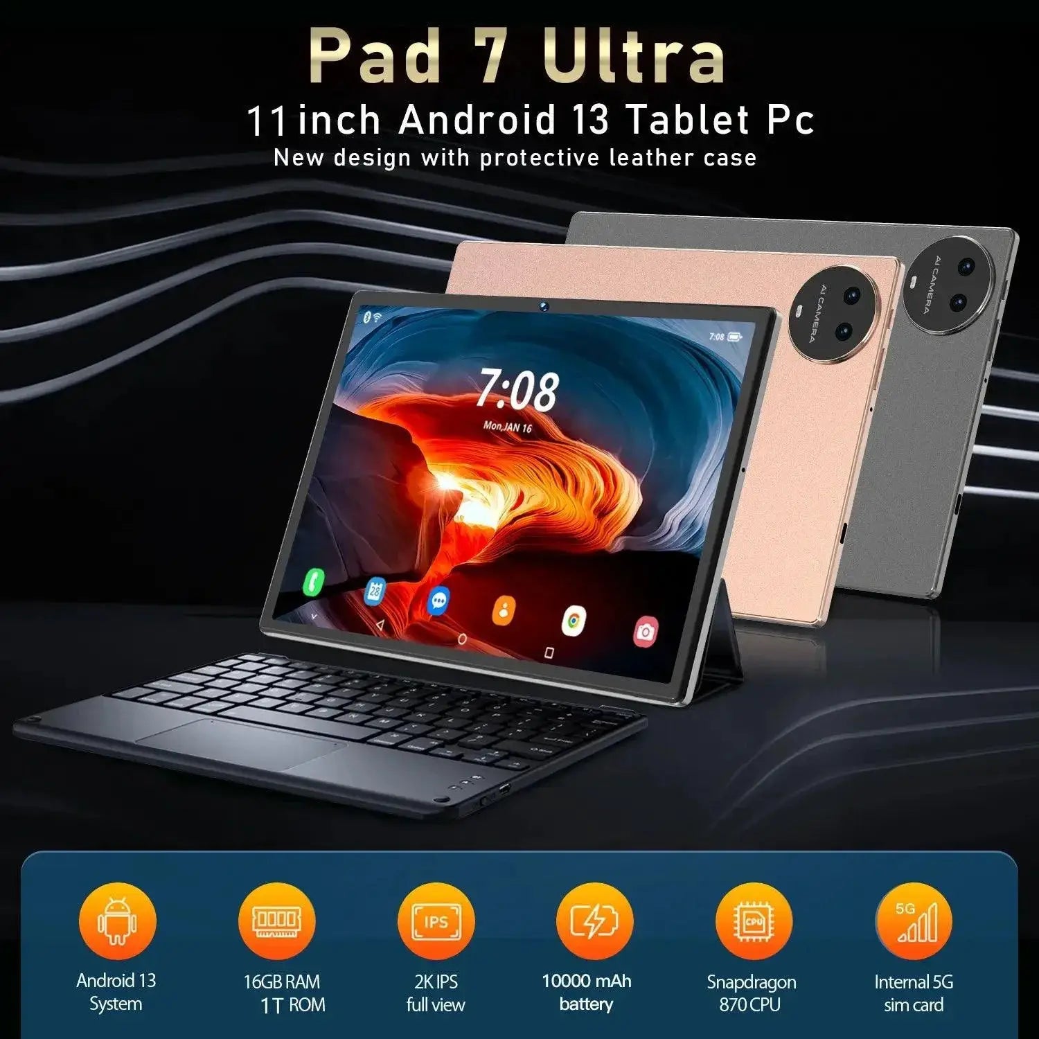 2024 Pad 7 Ultra Android Tablet 11 Inch 16GB RAM 1TB Storage