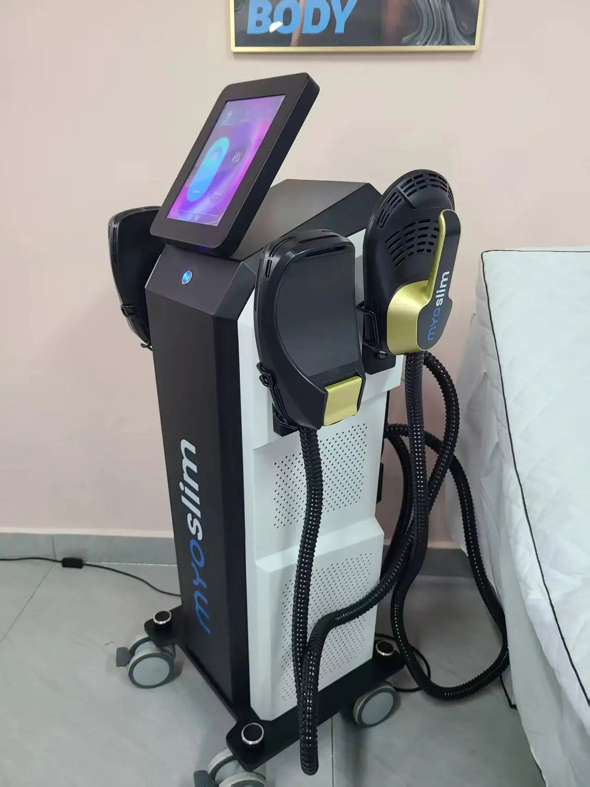 Myoslim 15 Tes 6500W NEO Slimming Nova Fat Burning Muscle EMS Body Electromagnetic Stimulation Pro Foldable Screen