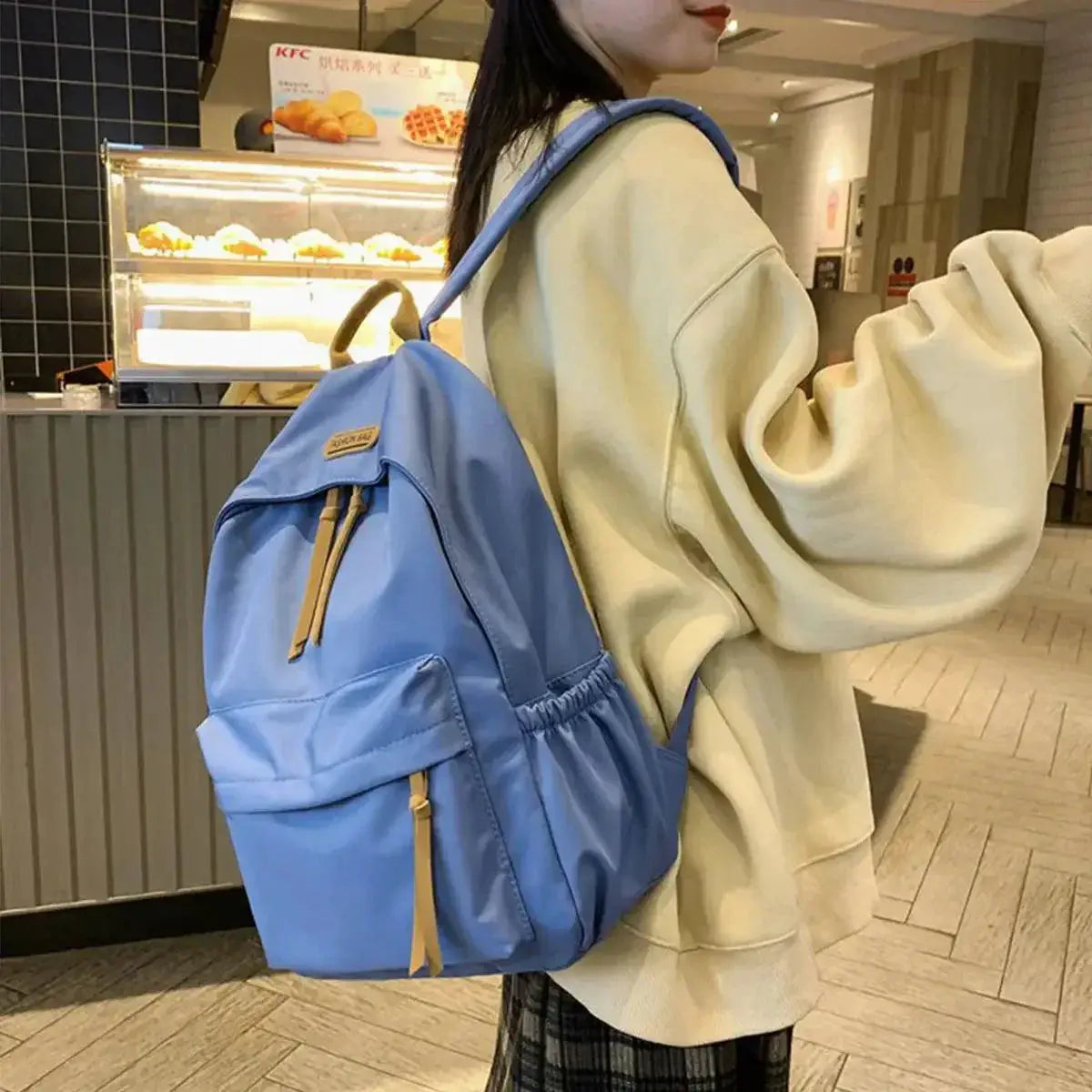 Large Capacity Cute Backpack for School and Office Use