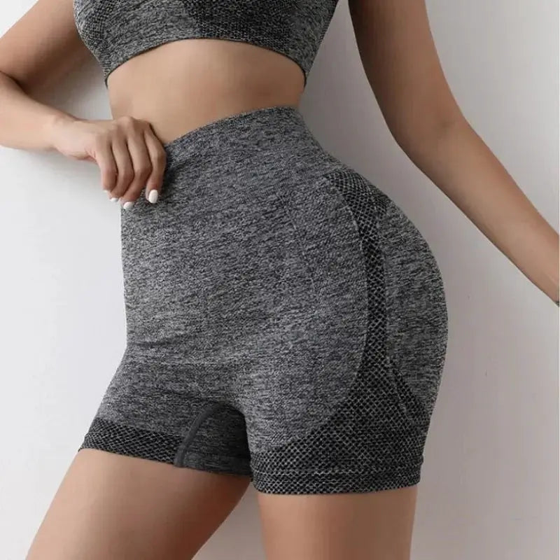Seamless High Waisted Yoga Shorts Women Butt Lifting Scrunch