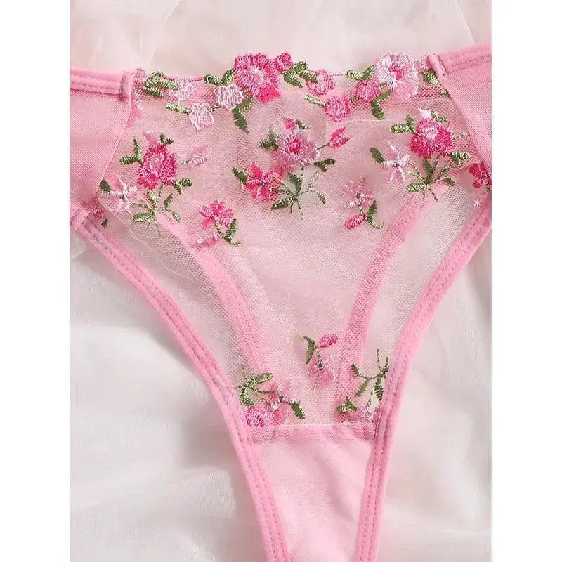 Enchanting Floral Lace Lingerie Set Elegant Fairy Collection